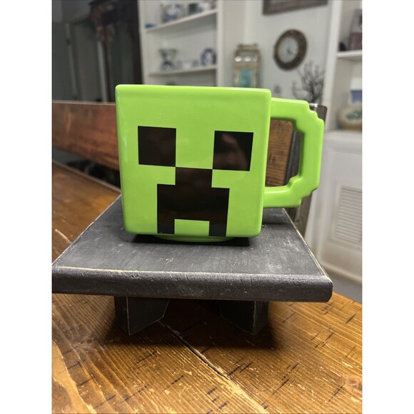 Minecraft Creeper Square Ceramic Mug Cup Zak Design 21oz, Pencil Holder - Picture 1 of 5